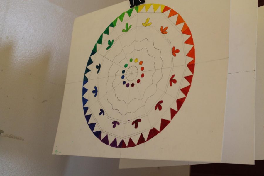 A color wheel made by Mrs. Covingtons 2D art class  