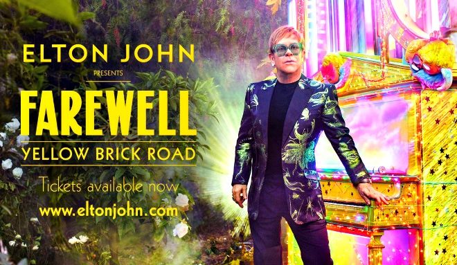 Elton Johns promotional poster for his Farewell tour.