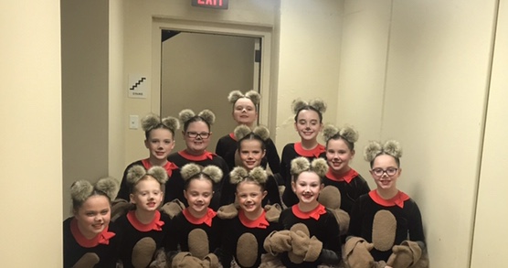The youngest members of the company in their costumes for the dance  number Teddy Bear Picnic