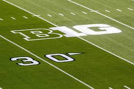 This is the Big 10 logo located on the football field of every Big 10 campus. 