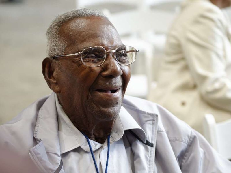 Lawrence Brooks at his 110th birthday party