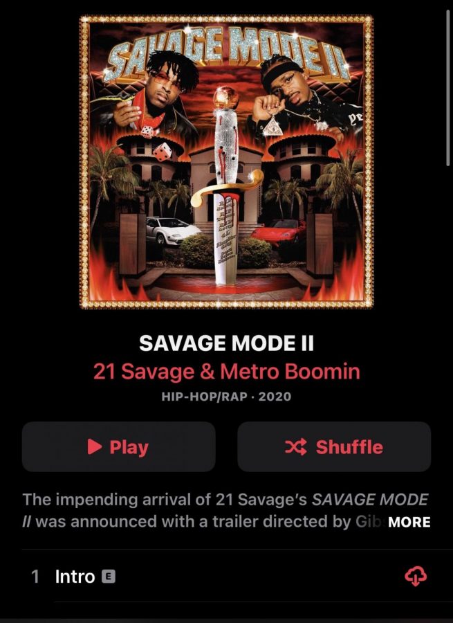 Screenshot of 21 Savage and Metro Boomins album Savage Mode 2