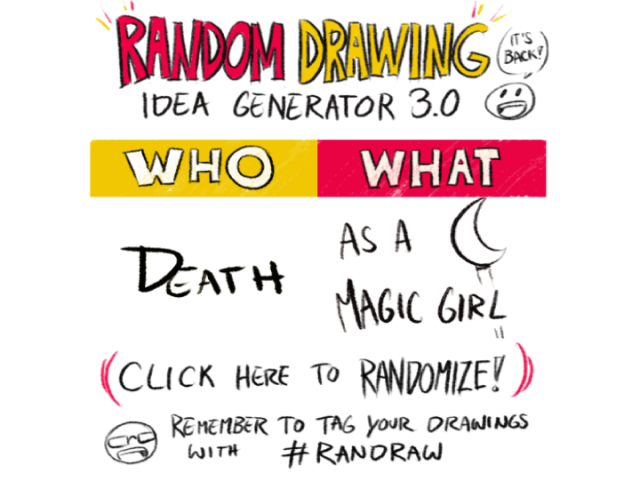 An example of a randomized drawing prompt.