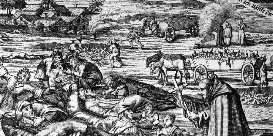 This picture shows the deaths caused by The Black Plague 