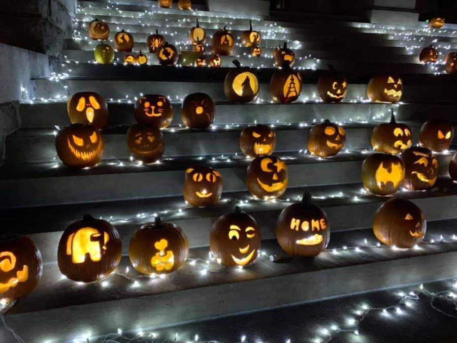 The pumpkins carved by the Key Club, photographed by Isabella Price.