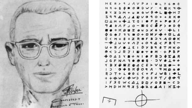 Zodiac Killer and his notes that were sent to police. 