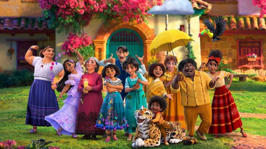 A picture of all the characters from the Disney movie Encanto