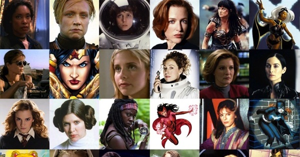 A collage of some of the most famous female characters  
