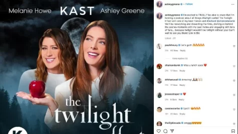 Ashley Greene announces the Twilight Effect Podcast on her Instagram.