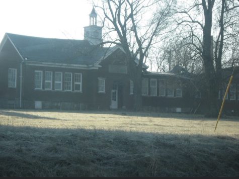 This picture was taken of Center Hill School back in 2015 before the roof fell in. The picture in front of the school where the main entrance is by the office.
