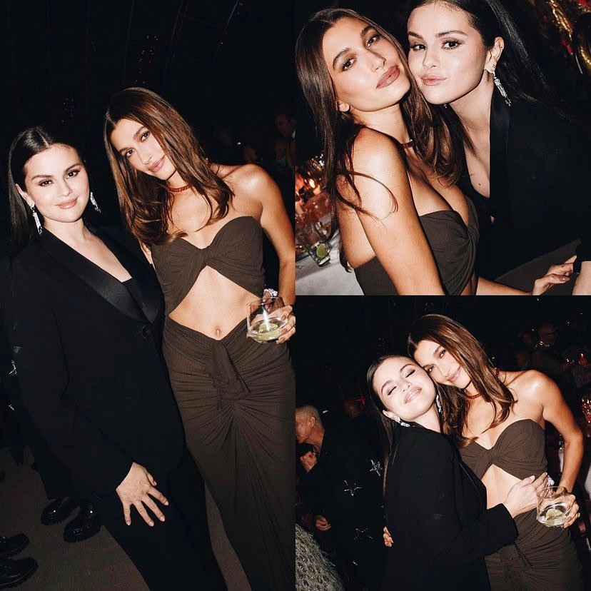 A photo Singer Selena Gomez and Model Hailey Bieber 