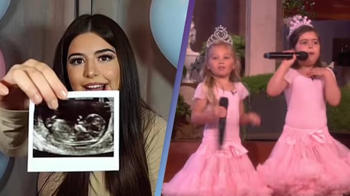 Sophias ultrasound picture and Sophia and Rosie on the Ellen Show. 