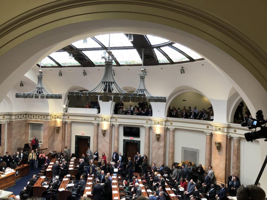 Kentucky House of Representatives return for session. Members anxiously await to introduce themselves on the first day back. 
