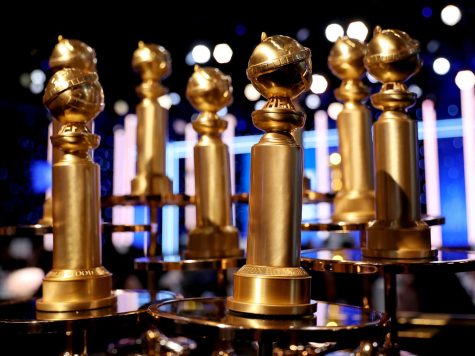 A picture of the Golden Globes awards.