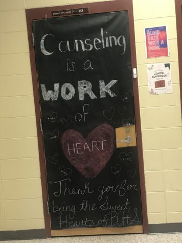 Photo of the Counselors door during Counselor Appreciation Week