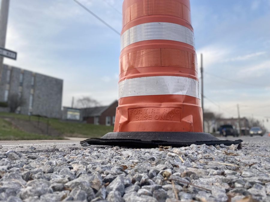 The roads are being fixed up in downtown Paris, Ky. 