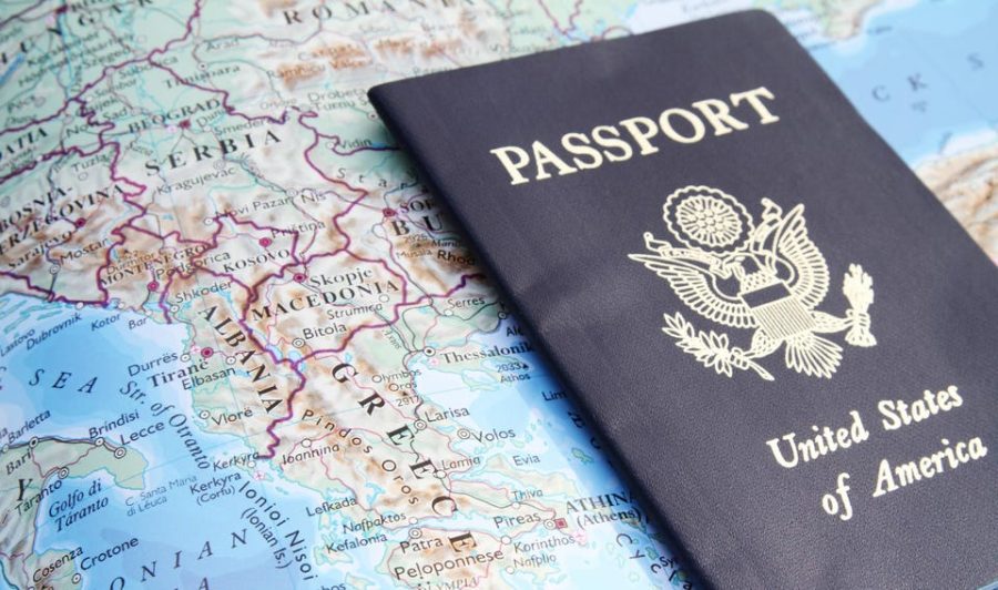 Photo of a united states passport 
