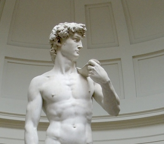 The sculpture of David by Michelangelo 
