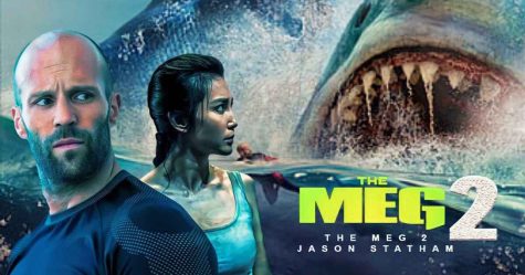 A photo of the MEG poster featuring the main star and the Meg itself.