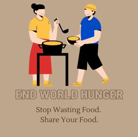 An End World Hunger advertisement inspires people to help in the fight against hunger. 