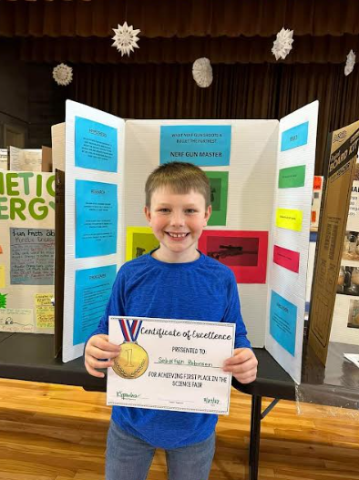 First Place Winner Sebastian Robinson of the North Middletown Elementary Science Fair
