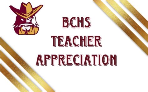 A photo of a BCHS teacher appreciation collage featuring the colonels logo. 