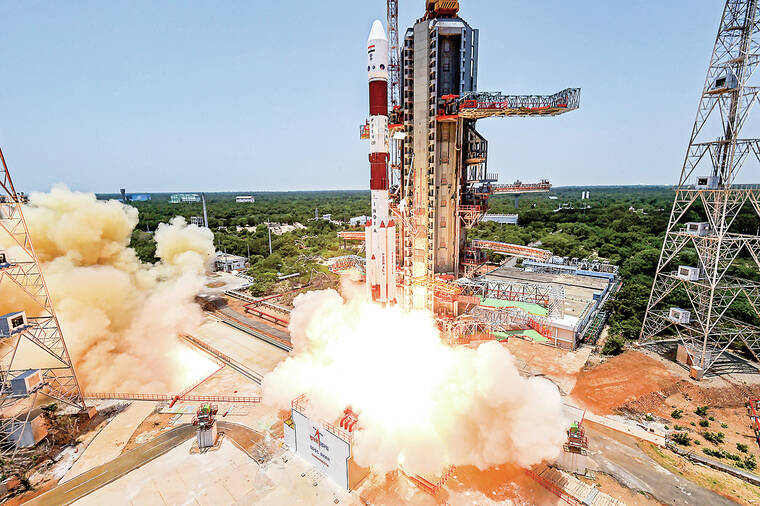In the picture above is the Spacecraft that was launched from India. 