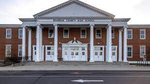 This is a photo of the front of Bourbon County High School.