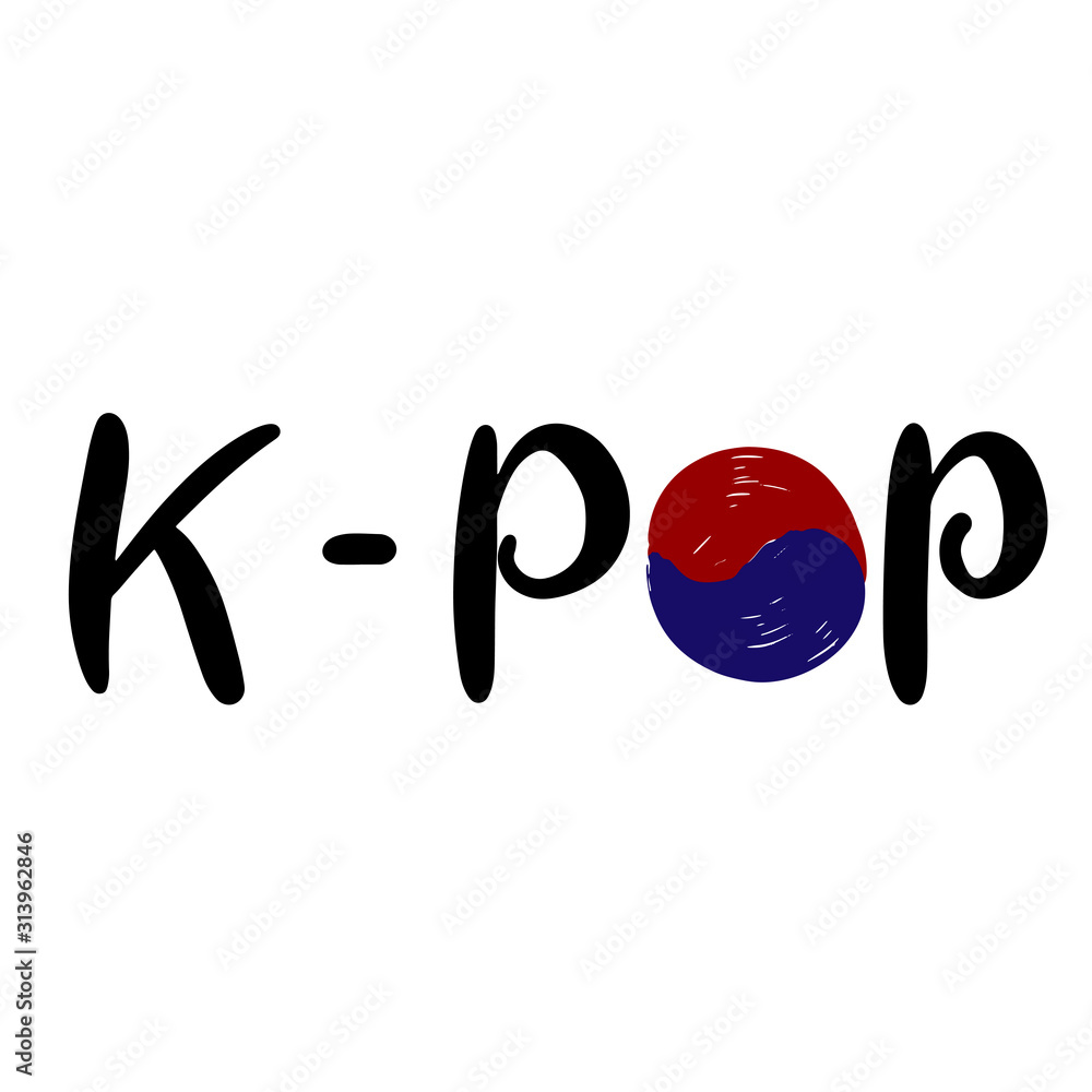 K pop logo featuring  the Korean flag.