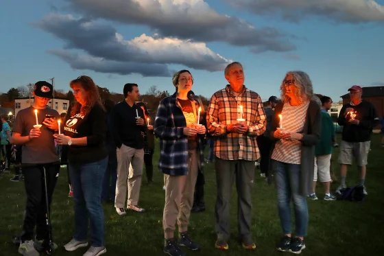 Candlelight memorial for those killed in the deadly mass shooting in Maine