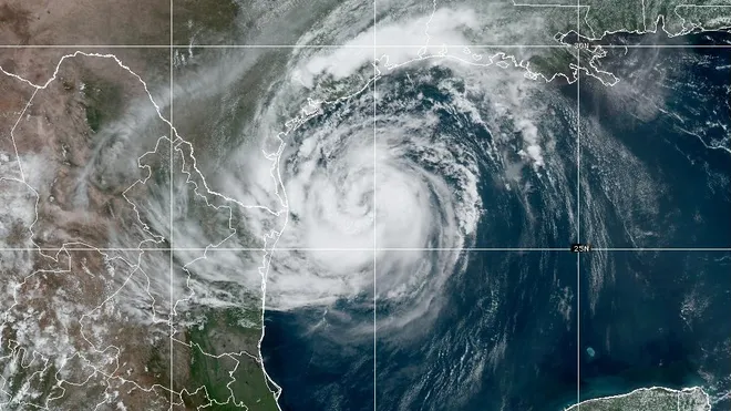 A satellite image of Hurricane Beryl