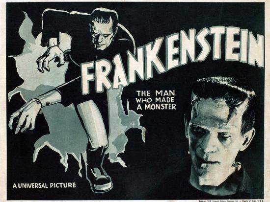 A movie poster of the 1931 Frankenstein.