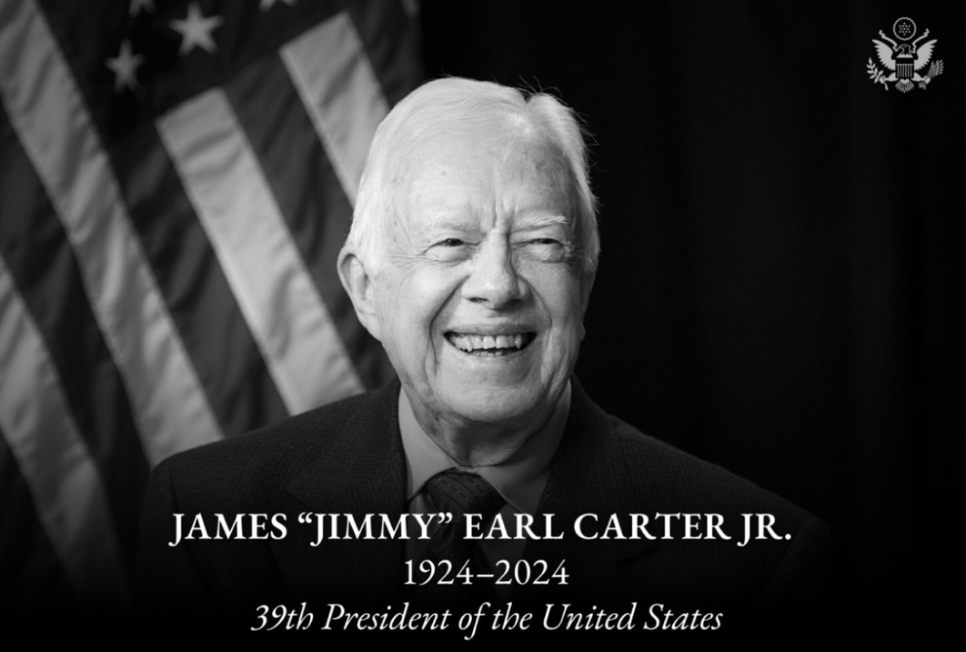 This is a memorial photo of former president Jimmy Carter.