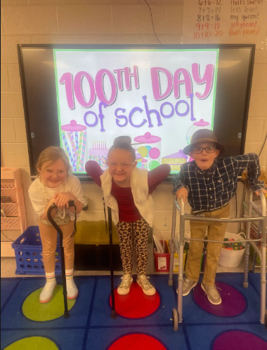 Students on the 100th Day of School