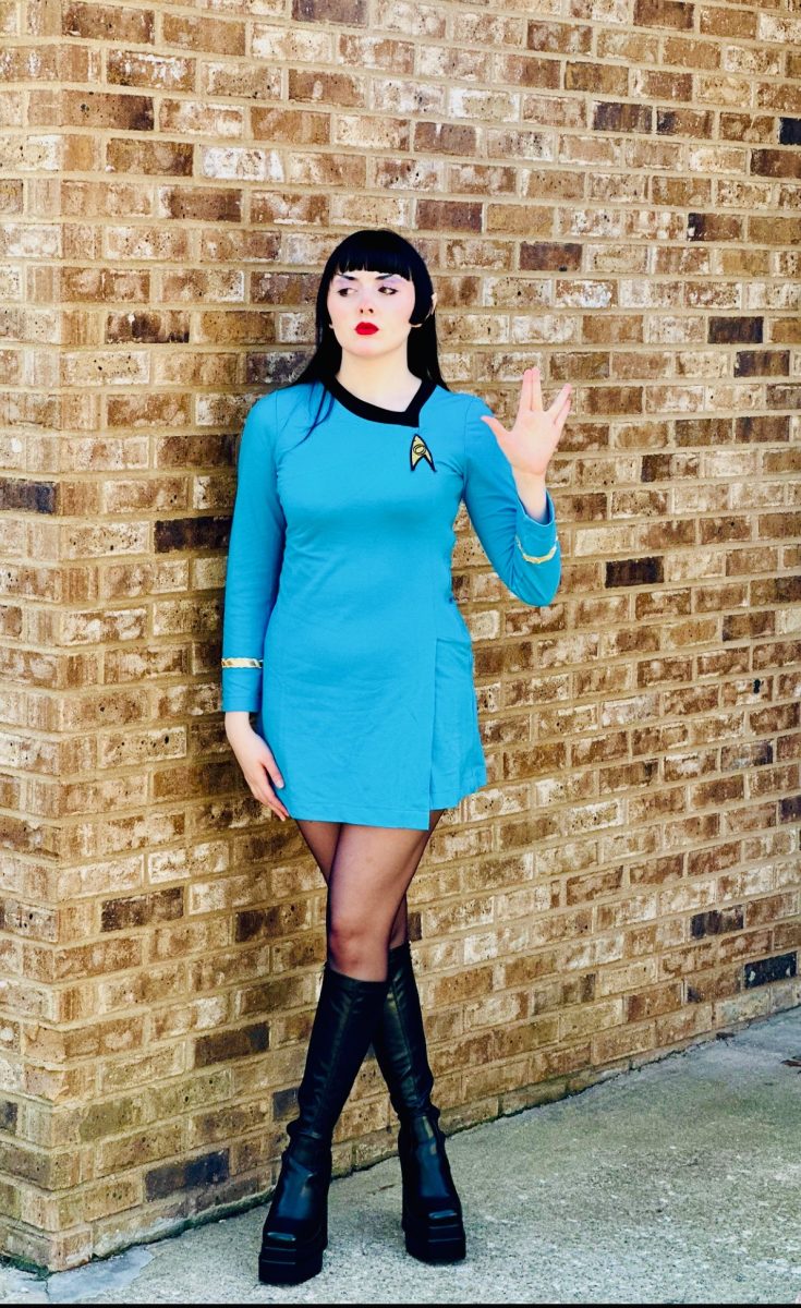 Image of me showing off my Spock cosplay , before leaving for the convention 